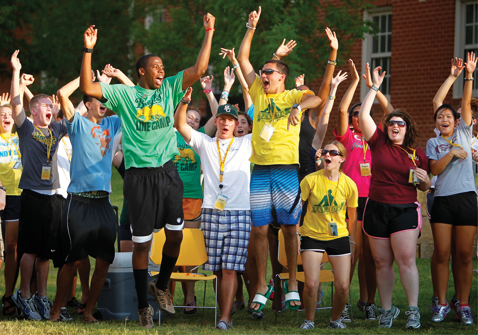 Students having fun on campus
