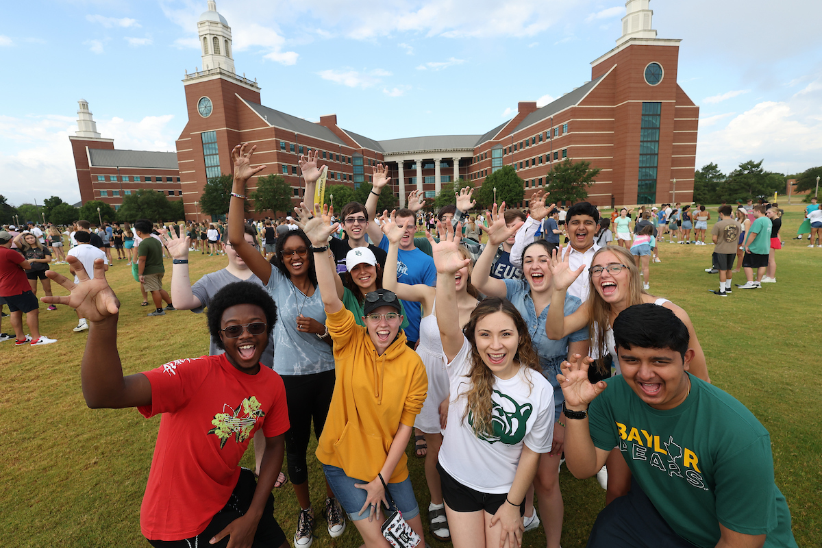 Students gather at campus event