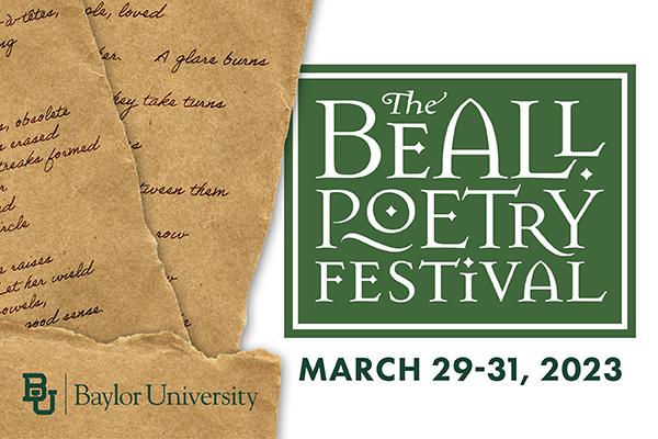 The Beall Poetry Festival is March 29-31, 2023