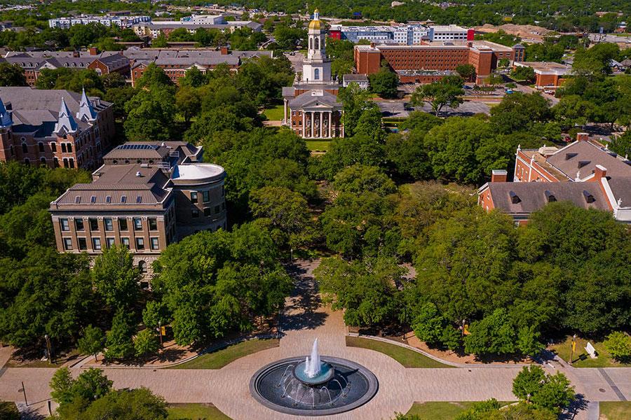 Aerial Shot of the Baylor Campus